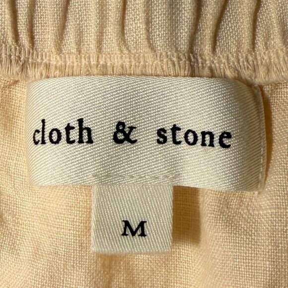 Clothe & Stone 100% Linen Maxi Dress Size M Peach Color Tiered Flowy Silhouette - Picture 4 of 13